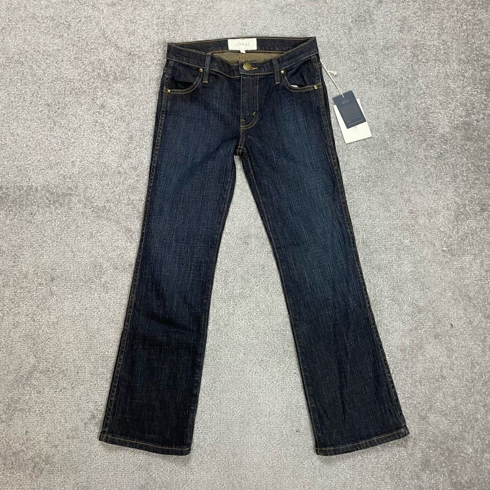 Brand New The GREAT Size 24 The Nerd Dark Wash Blue Straight Jeans Denim Women
